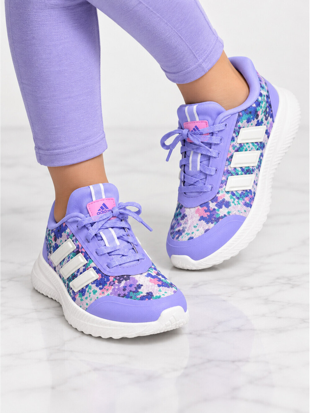adidas X_PLRPATH Kids 12K Purple Floral Cloudfoam Sneakers HQ9599 NWT